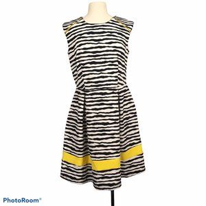 Karin Stevens Black White Striped Dress,‎ Zebra, 12